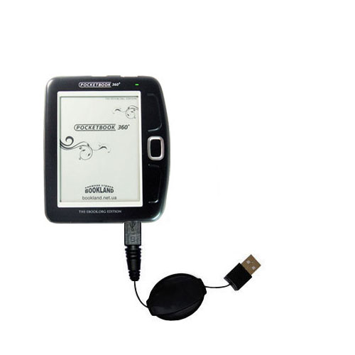 Retractable USB Power Port Ready charger cable designed for the Netronix Pocketbook 360 and uses TipExchange