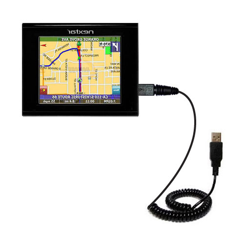 Coiled USB Cable compatible with the Nextar M3 GPS