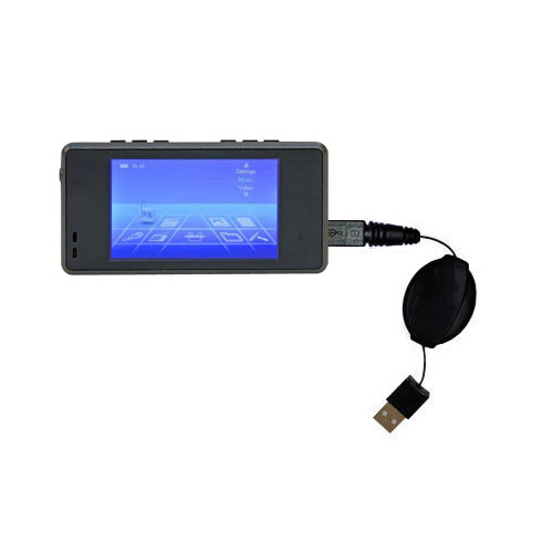 USB Power Port Ready retractable USB charge USB cable wired specifically for the Nextar MA809 and uses TipExchange