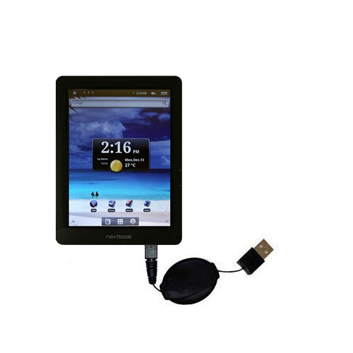 Retractable USB Power Port Ready charger cable designed for the Nextbook Next3 Netbook 3 and uses TipExchange