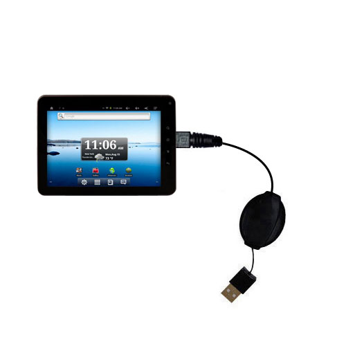Retractable USB Power Port Ready charger cable designed for the Nextbook Premium8 Tablet and uses TipExchange