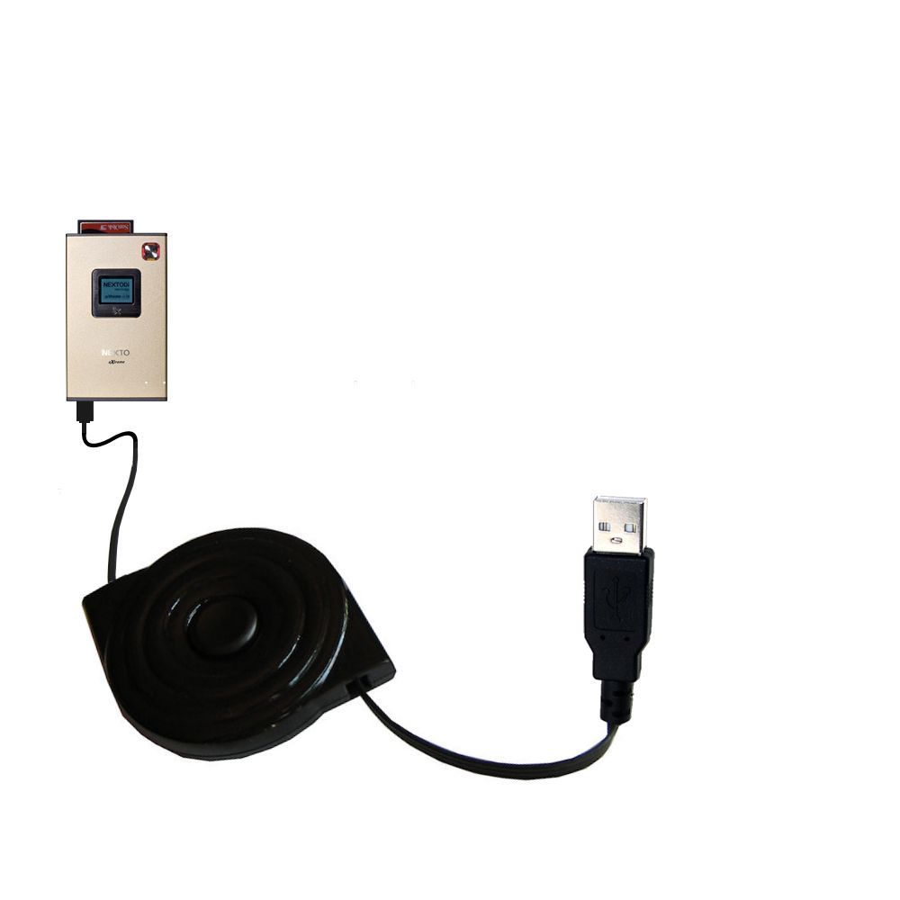 Retractable USB Power Port Ready charger cable designed for the Nexto Di Extreme ND-2700 and uses TipExchange
