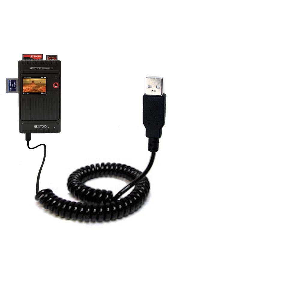 Coiled USB Cable compatible with the Nexto Di Extreme ND-2725 / ND2725