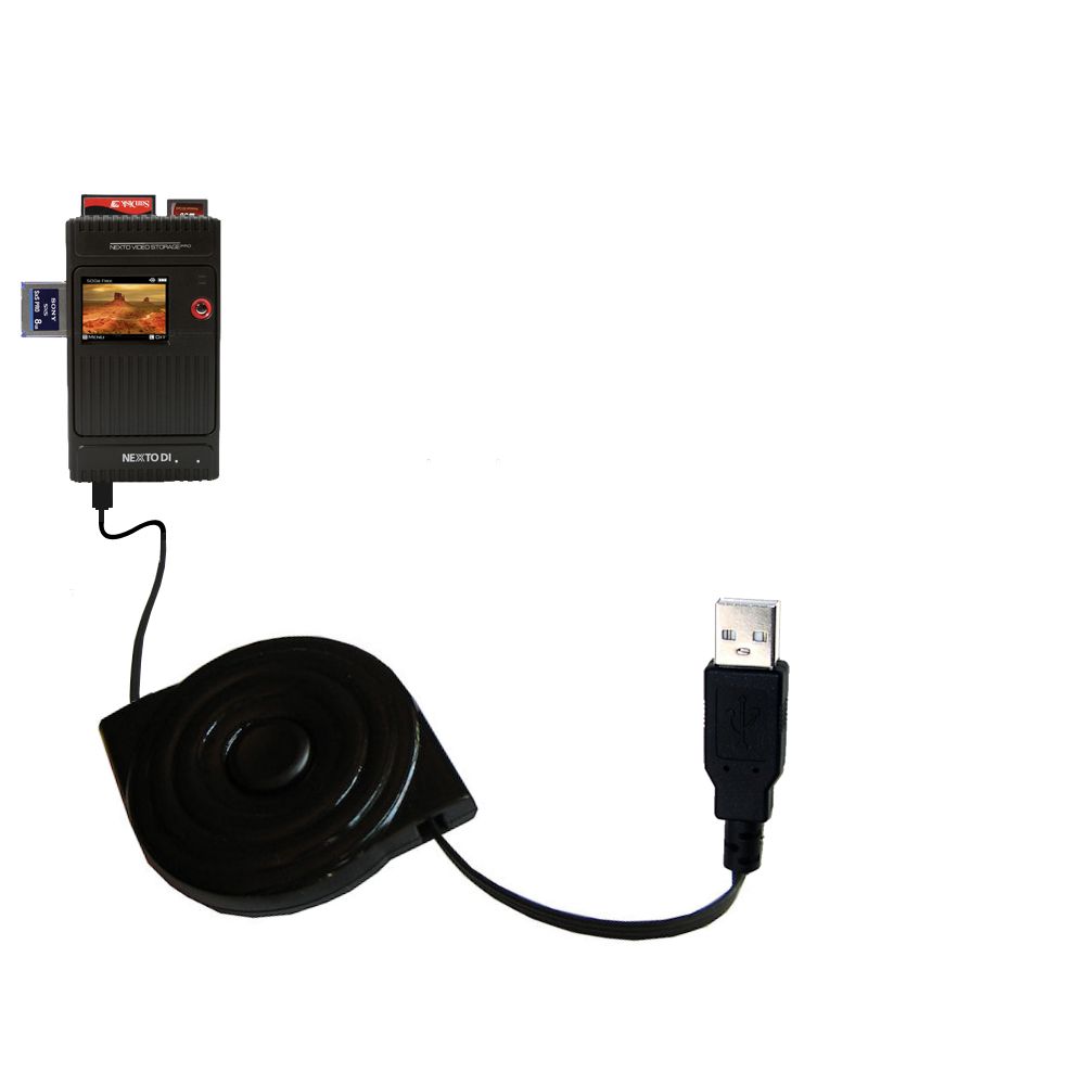 Retractable USB Power Port Ready charger cable designed for the Nexto Di Extreme ND-2725 / ND2725 and uses TipExchange
