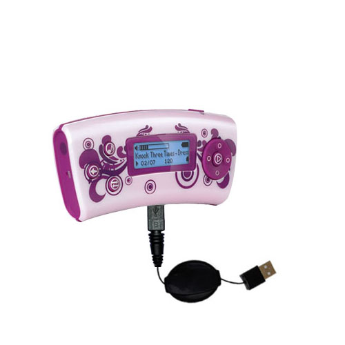 Retractable USB Power Port Ready charger cable designed for the Nickelodean Spongebob Squarepants MP3 Player and uses TipExchange