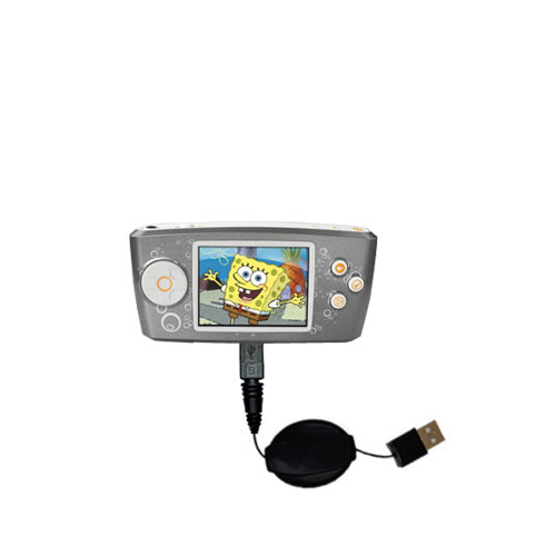 Retractable USB Power Port Ready charger cable designed for the Nickelodean Spongebob Squarepants Multimedia Player and uses TipExchange