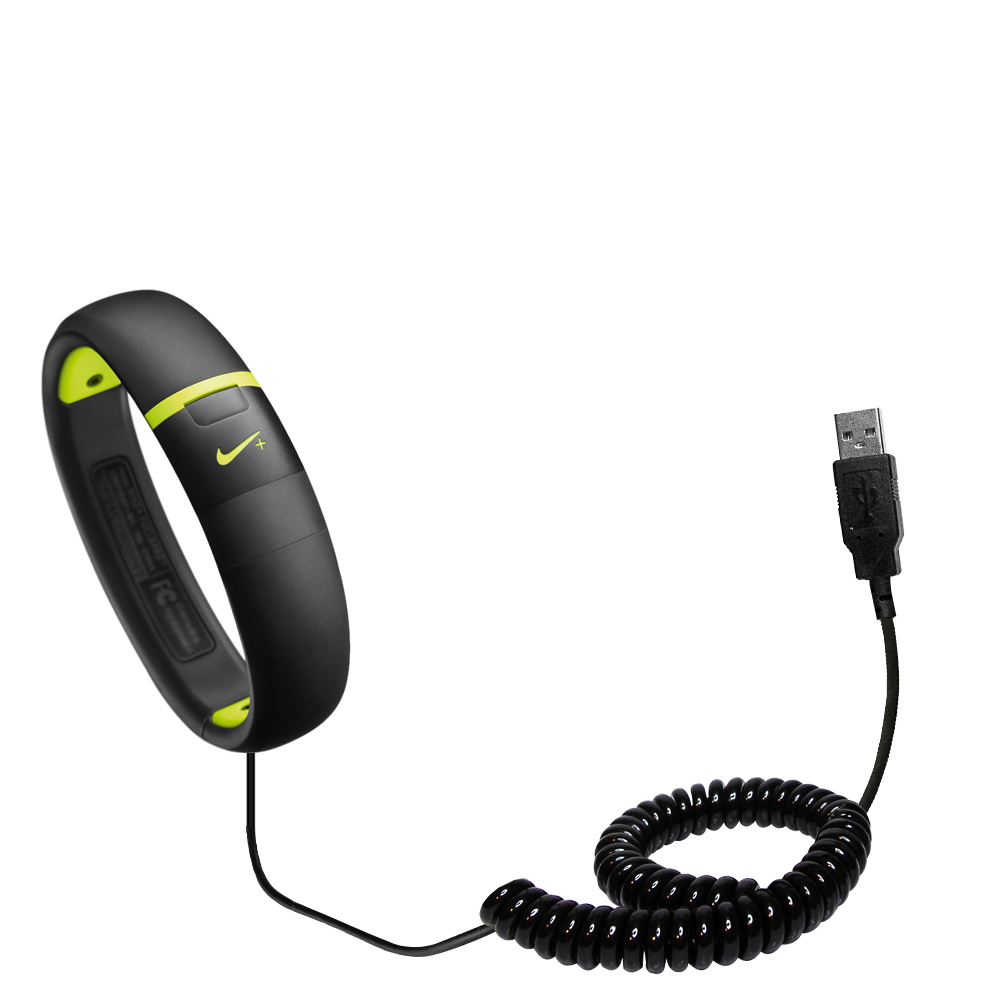 Coiled USB Cable compatible with the Nike Fuelband SE