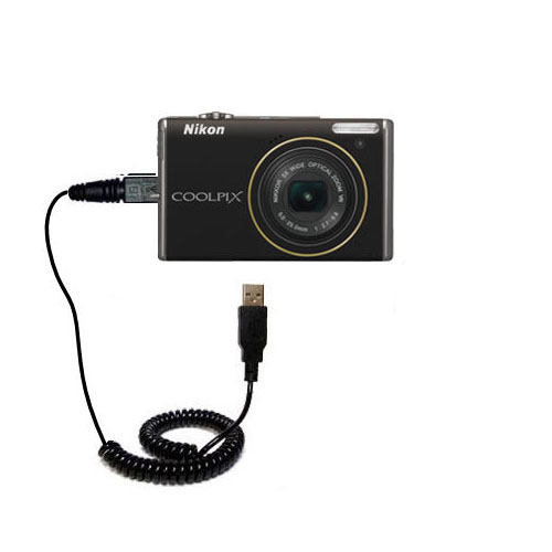 Coiled USB Cable compatible with the Nikon Coolpix S640