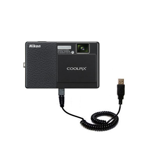 Coiled USB Cable compatible with the Nikon Coolpix S70