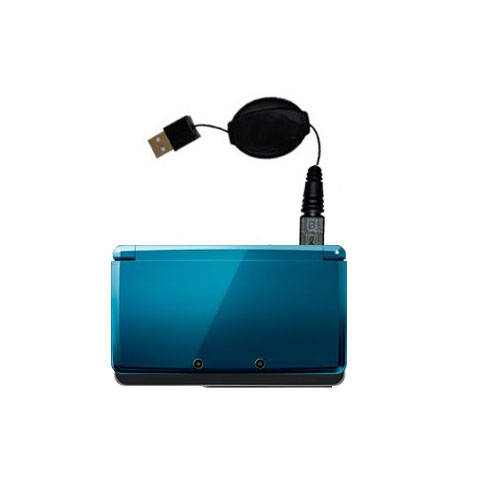 Retractable USB Power Port Ready charger cable designed for the Nintendo 3DS and uses TipExchange