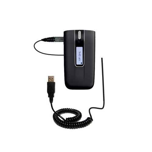 Coiled Power Hot Sync USB Cable suitable for the Nokia 1606 with both data and charge features - Uses Gomadic TipExchange Technology