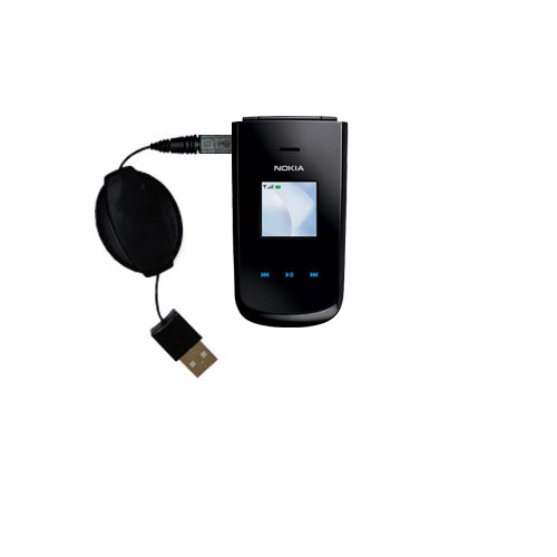 Retractable USB Power Port Ready charger cable designed for the Nokia 3606 and uses TipExchange