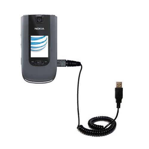 Coiled USB Cable compatible with the Nokia 6350