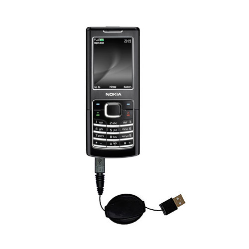 Retractable USB Power Port Ready charger cable designed for the Nokia 6500 and uses TipExchange