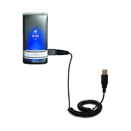 Coiled USB Cable compatible with the Nokia 6750 Mural