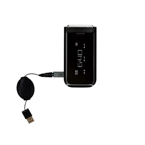 Retractable USB Power Port Ready charger cable designed for the Nokia 7205 Intrigue and uses TipExchange