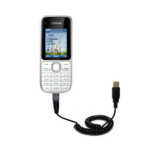Coiled USB Cable compatible with the Nokia C2-01