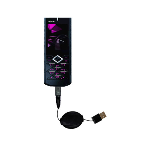 Retractable USB Power Port Ready charger cable designed for the Nokia Crystal Prism and uses TipExchange