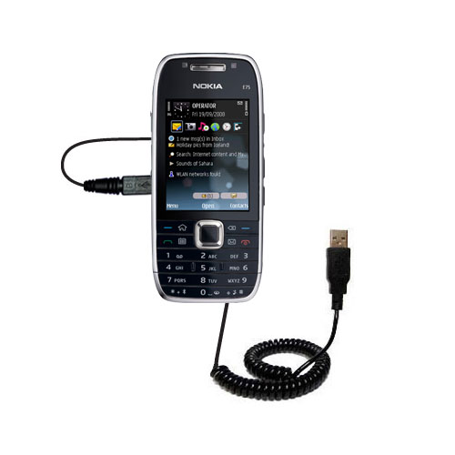 Coiled USB Cable compatible with the Nokia E75