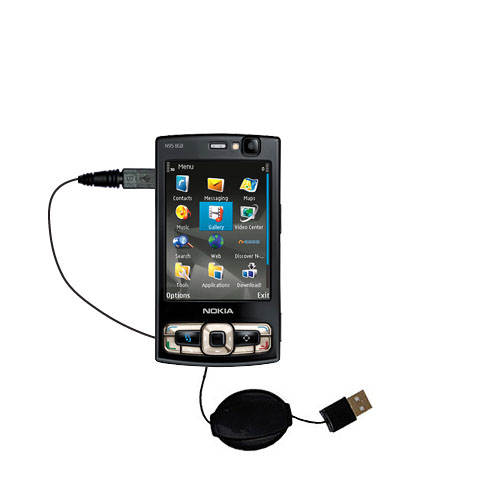Retractable USB Power Port Ready charger cable designed for the Nokia N85 and uses TipExchange