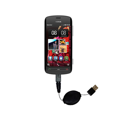 Retractable USB Power Port Ready charger cable designed for the Nokia PureView / RM-807 and uses TipExchange
