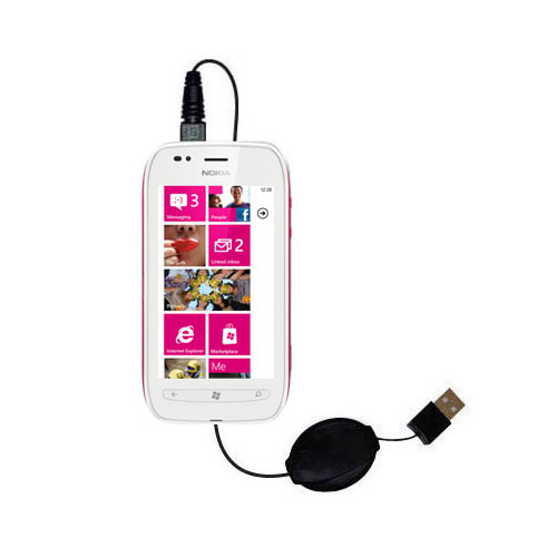 USB Power Port Ready retractable USB charge USB cable wired specifically for the Nokia Sabre and uses TipExchange