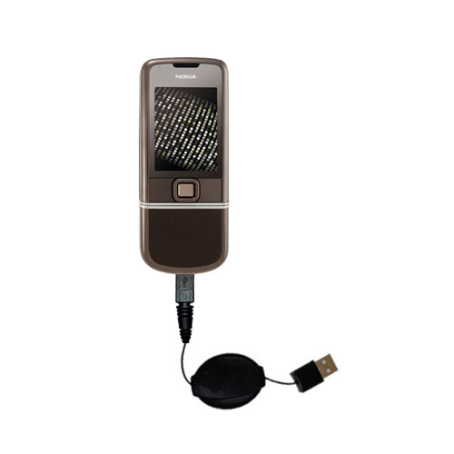 Retractable USB Power Port Ready charger cable designed for the Nokia Sapphire Arte and uses TipExchange