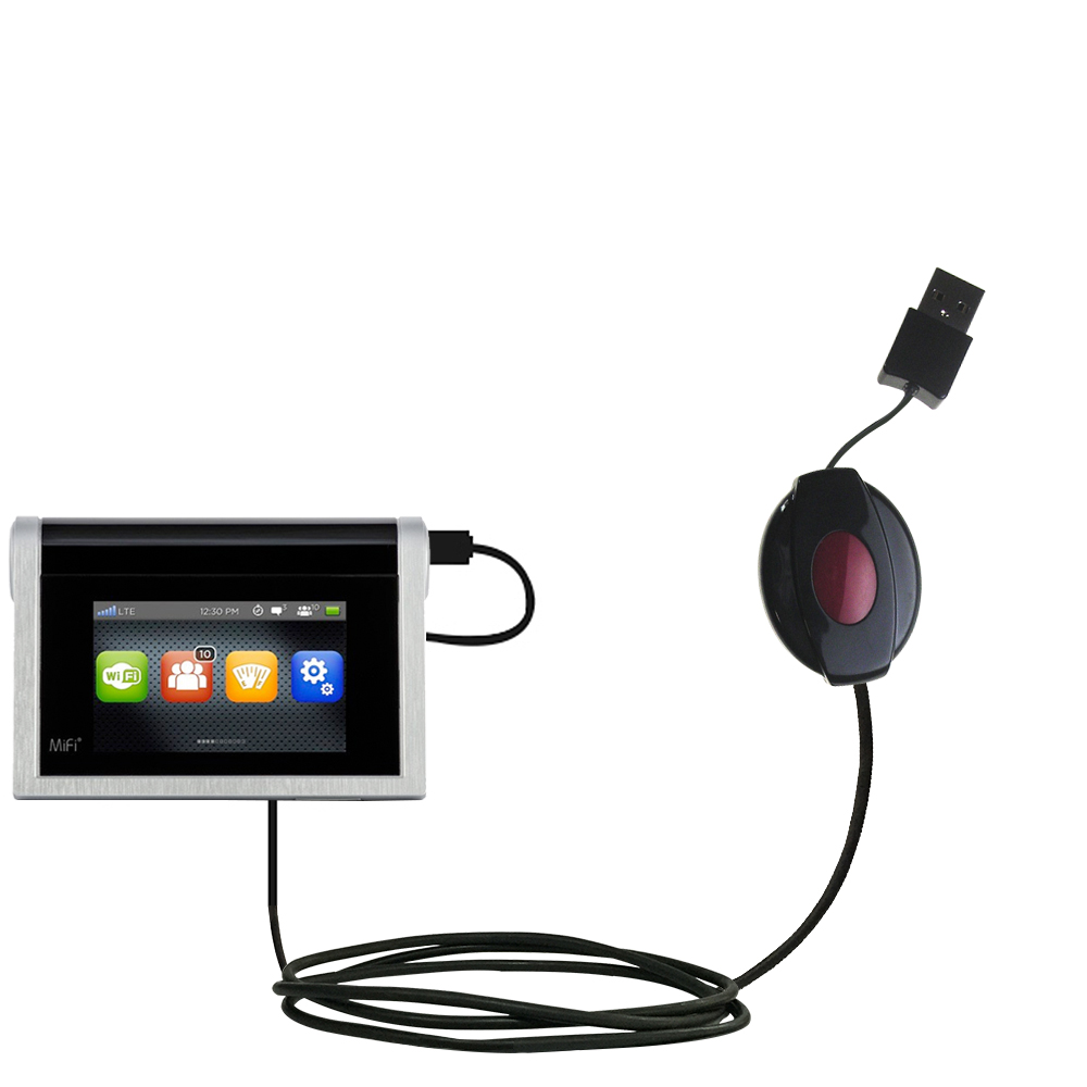 Retractable USB Power Port Ready charger cable designed for the Novatel Mifi 2 and uses TipExchange