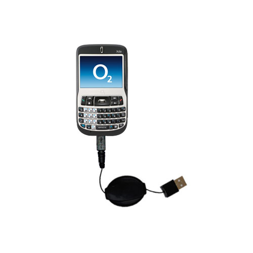 Retractable USB Power Port Ready charger cable designed for the O2 XDA Cosmo and uses TipExchange
