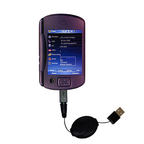 Retractable USB Power Port Ready charger cable designed for the O2 XDA Exec and uses TipExchange