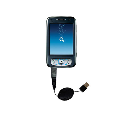 Retractable USB Power Port Ready charger cable designed for the O2 XDA Flame and uses TipExchange
