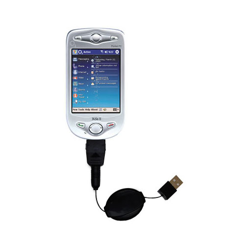 Retractable USB Power Port Ready charger cable designed for the O2 XDA II and uses TipExchange