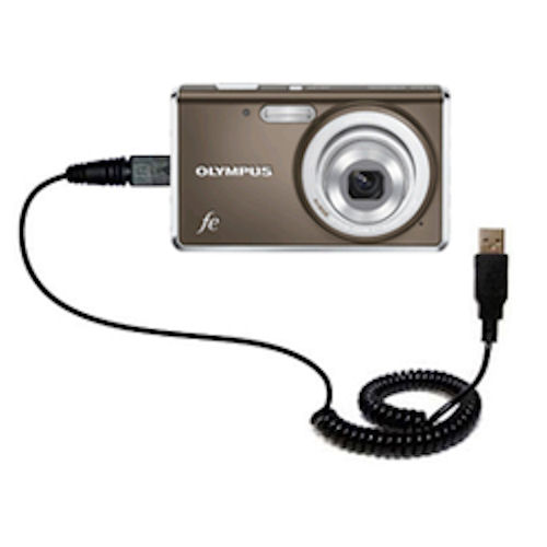 Coiled USB Cable compatible with the Olympus FE-4020 Digital Camera