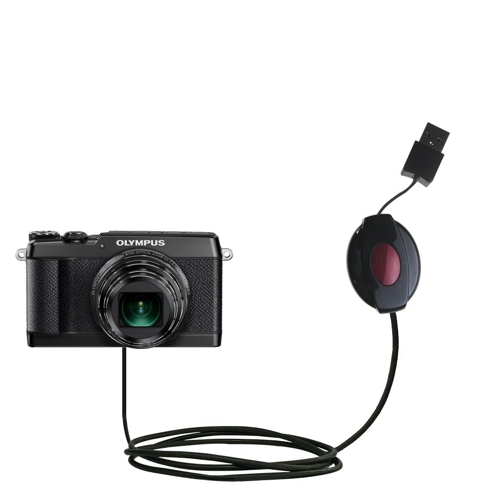 Retractable USB Power Port Ready charger cable designed for the Olympus SH-2 and uses TipExchange
