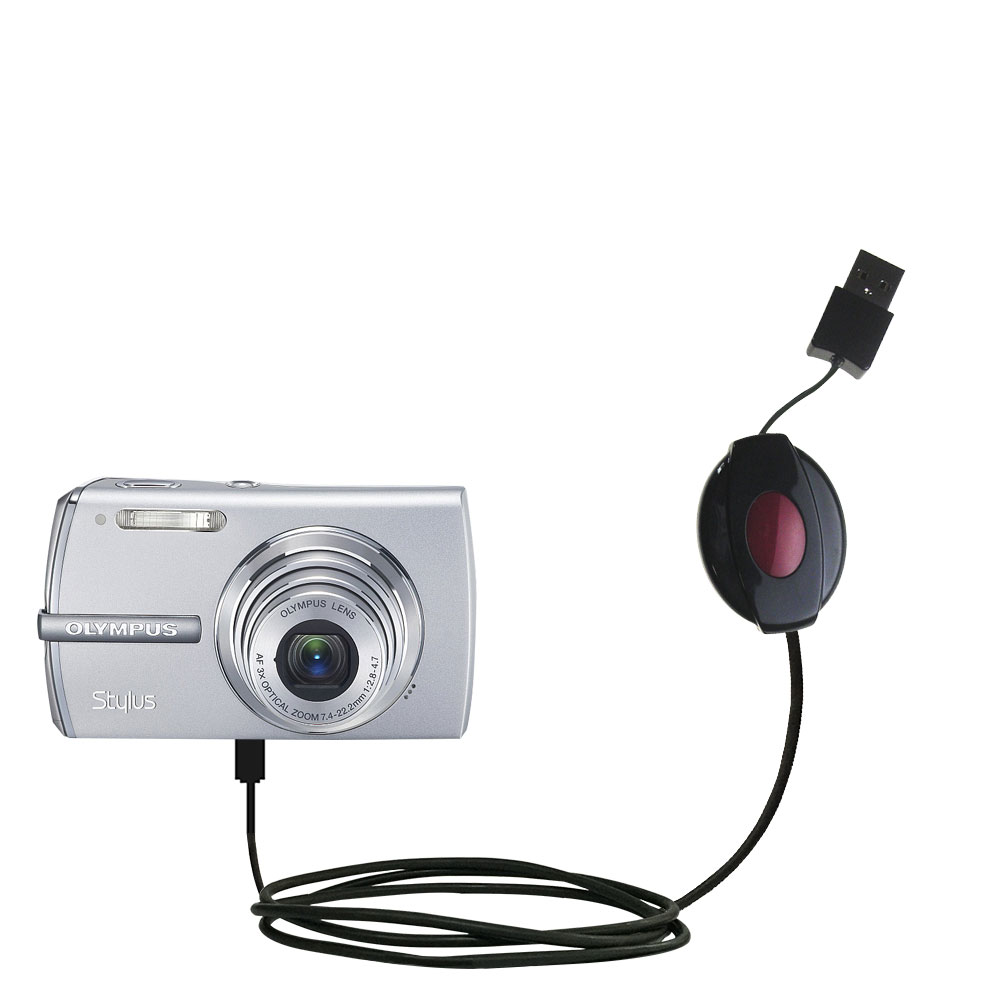 Retractable USB Power Port Ready charger cable designed for the Olympus Stylus 1200 and uses TipExchange
