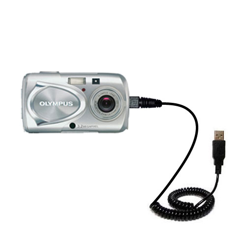 Coiled USB Cable compatible with the Olympus Stylus 300 Digital
