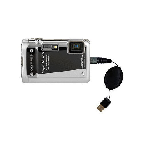 Retractable USB Power Port Ready charger cable designed for the Olympus Stylus TOUGH 8010 and uses TipExchange