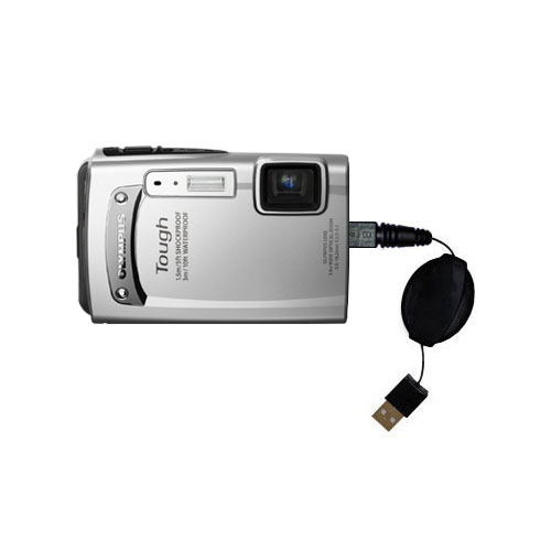 Retractable USB Power Port Ready charger cable designed for the Olympus TG-610 and uses TipExchange
