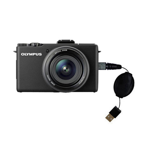 Retractable USB Power Port Ready charger cable designed for the Olympus XZ-1 and uses TipExchange