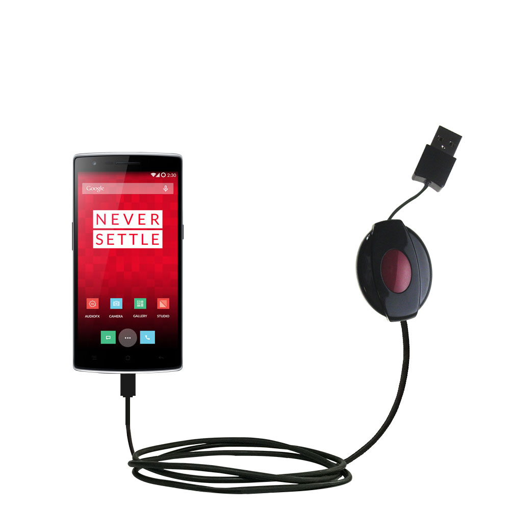 Retractable USB Power Port Ready charger cable designed for the OnePlus One and uses TipExchange