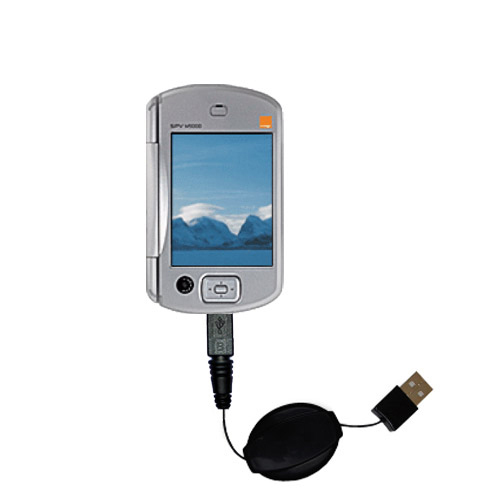 Retractable USB Power Port Ready charger cable designed for the Orange SPV M5000 and uses TipExchange