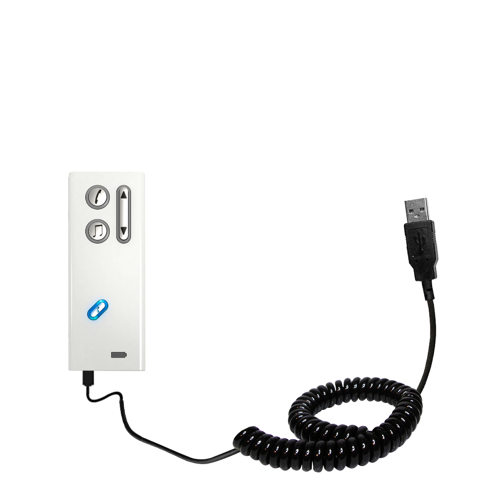 Coiled USB Cable compatible with the Oticon Streamer Pro