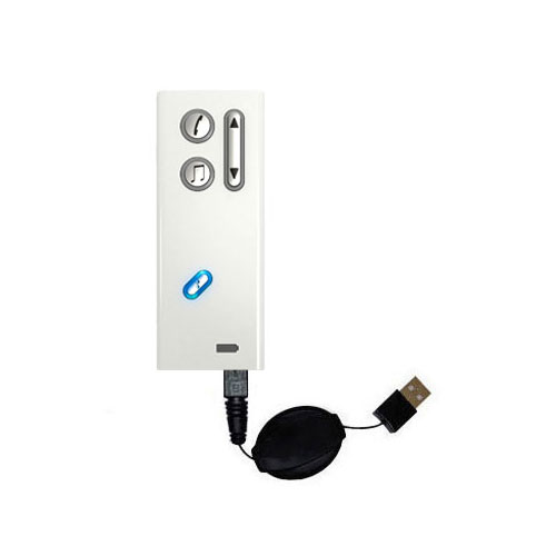 Retractable USB Power Port Ready charger cable designed for the Oticon Streamer and uses TipExchange