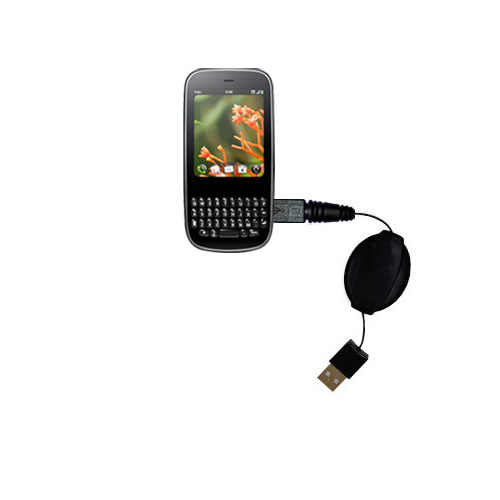 Retractable USB Power Port Ready charger cable designed for the Palm Pixi and uses TipExchange