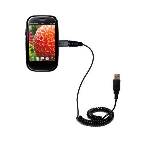 Coiled USB Cable compatible with the Palm Pre Plus