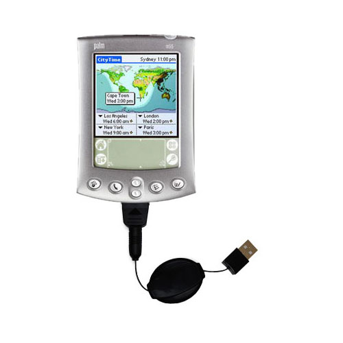 Retractable USB Power Port Ready charger cable designed for the Palm palm m500 and uses TipExchange