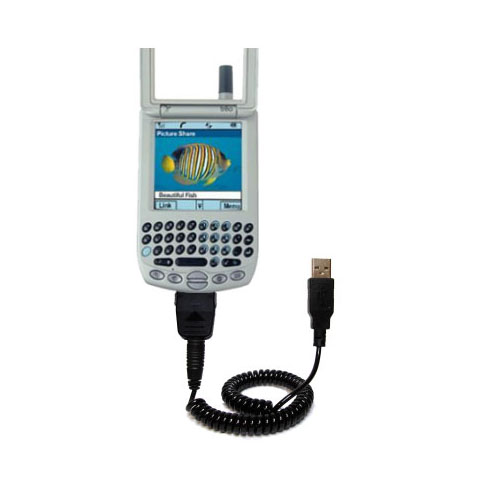 Coiled USB Cable compatible with the Palm palm Treo 270