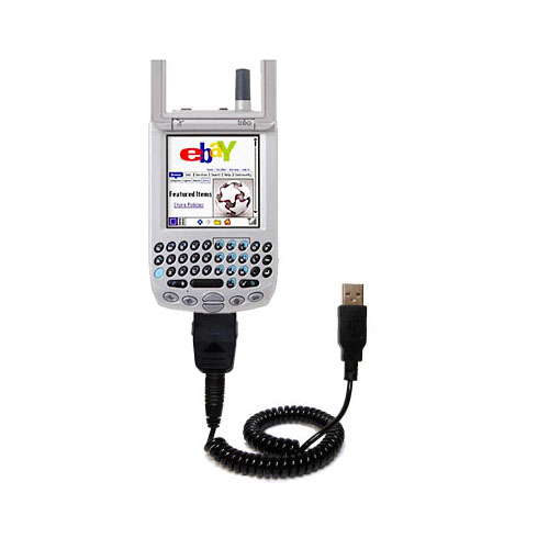 Coiled USB Cable compatible with the Palm palm Treo 300