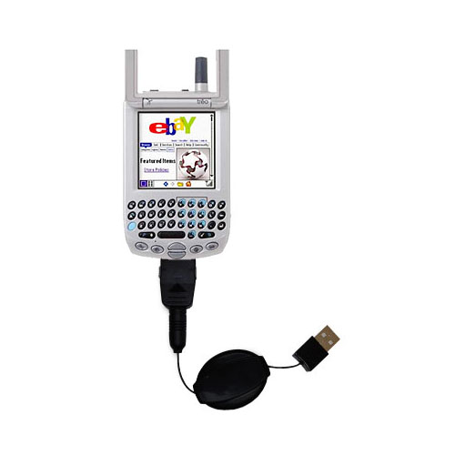 Retractable USB Power Port Ready charger cable designed for the Palm palm Treo 300 and uses TipExchange