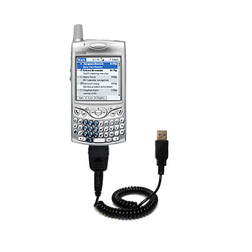 Coiled USB Cable compatible with the Palm palm Treo 650